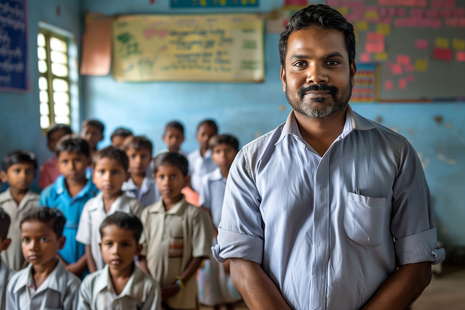 A teacher with his class